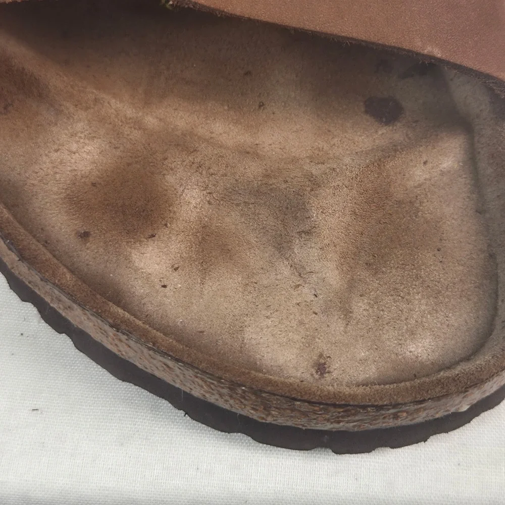 Birkenstock Arizona Men's Brown Suede Buckle Slide Sandals Adjustable US 11